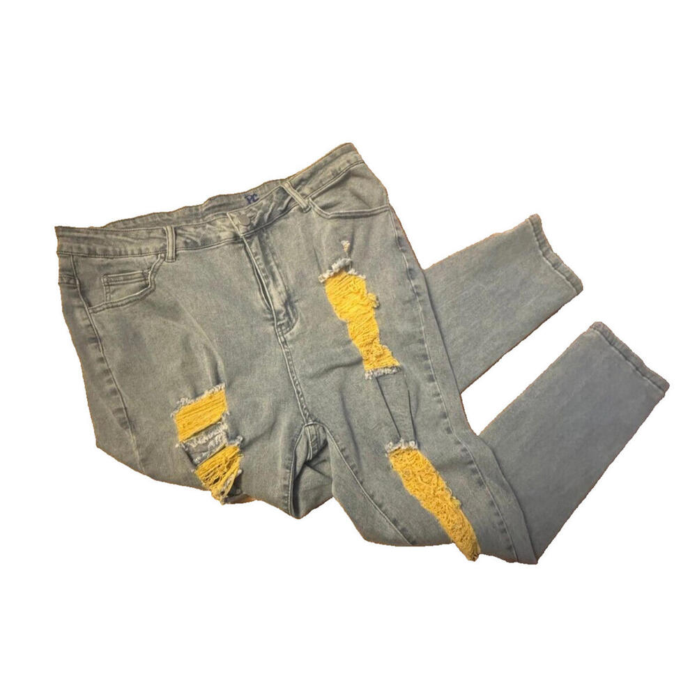 XPlus Distressed Denim Jeans Mens XL